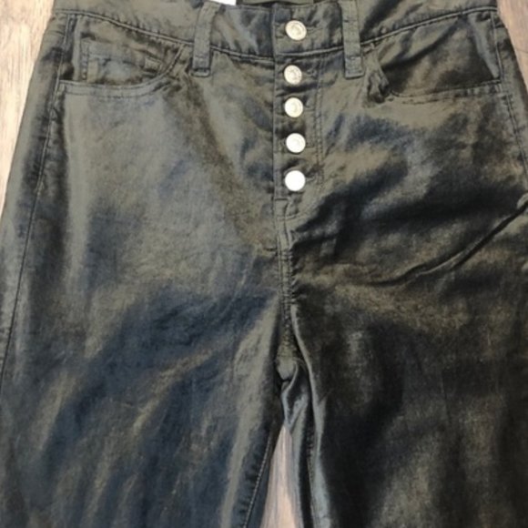 7 For All Mankind High Waist Velvet Ankle Skinny Jeans in Fatigue - Picture 3 of 6